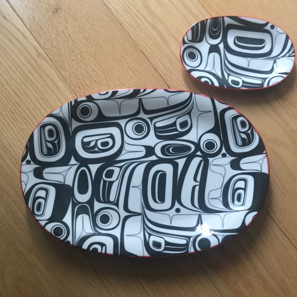 Set of 2 Porcelain oval dishes by Kelly Robinson